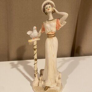 Vintage Artmark Marlo Collection Figurine  Victorian Lady with Dove‎  10”